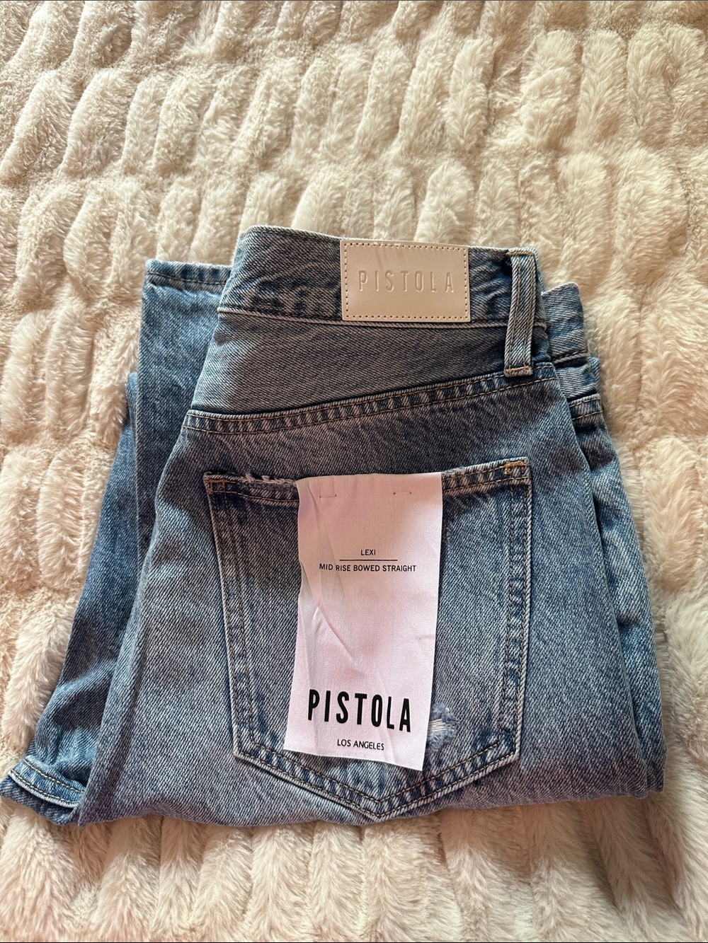 Pistola Light Blue Mid-Rise Jeans with Heart Embroidery Brand New size 28 - Picture 13 of 13